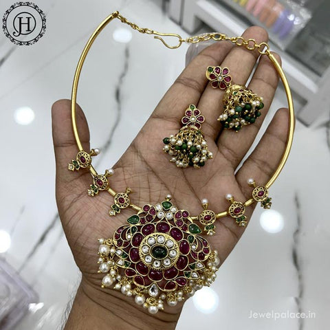 Exclusive Gold Plated Kemps AD Stone Premium Necklace JH4194