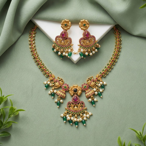 Exclusive Gold Plated Kemps AD Stone Premium Necklace JH4195
