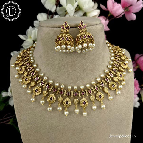 Exclusive Gold Plated Kemps AD Stone Premium Necklace JH4196