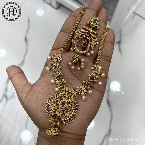 Exclusive Gold Plated Kemps AD Stone Premium Necklace JH4198