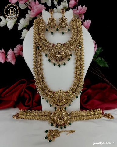 Beautiful Gold Plated Antique Semi Bridal Jewellery JH4214