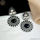 Beautiful Oxidised German Silver Plated Designer Earrings JH4235