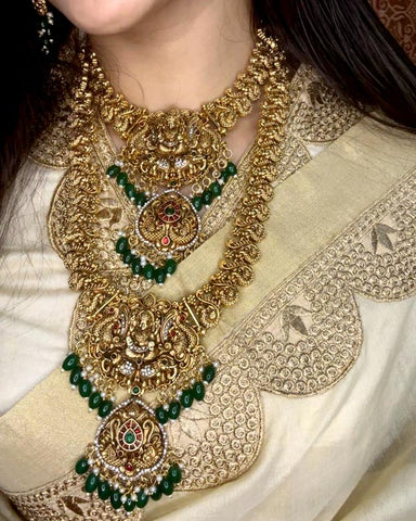 Elegant Gold Plated Antique Combo Jewellery Set JH4275
