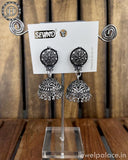 Oxidised Silver Plated Jhumka Earrings JH4356