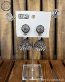 Oxidised Silver Plated Jhumka Earrings JH4364