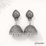Oxidised Silver Plated Jhumka Earrings JH4475