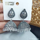 Oxidised Silver Plated Jhumka Earrings JH4478