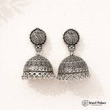 Oxidised Silver Plated Jhumka Earrings JH4482