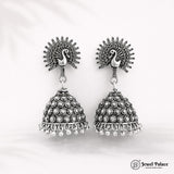 Oxidised Silver Plated Jhumka Earrings JH4483