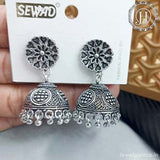 Oxidised Silver Plated Jhumka Earrings JH4486