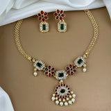 Beautiful Gold Plated Necklace with Earrings JH4504