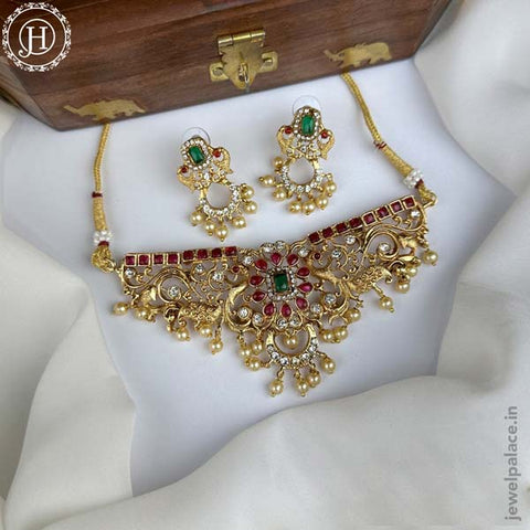 Beautiful Gold Plated Necklace with Earrings JH4518