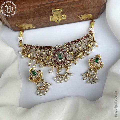 Beautiful Gold Plated Necklace with Earrings JH4518