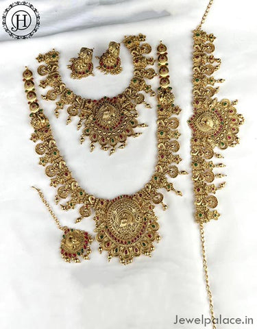 Beautiful Gold Plated Antique Semi Bridal Jewellery JH4619