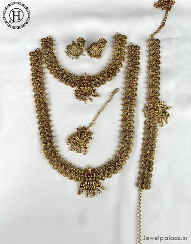 Beautiful Gold Plated Antique Semi Bridal Jewellery JH4620