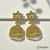 Elegant Gold Plated Kundan Earrings JH4626
