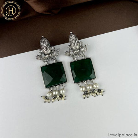 Beautiful Oxidised Silver Plated Earrings JH4643