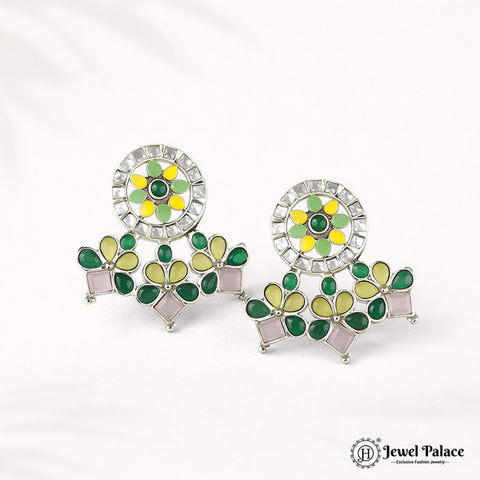 Beautiful Oxidised Silver Plated Earrings JH4647