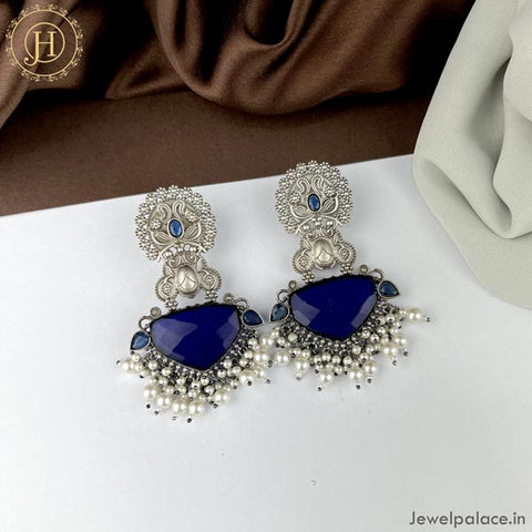 Beautiful Oxidised Silver Plated Earrings JH4648