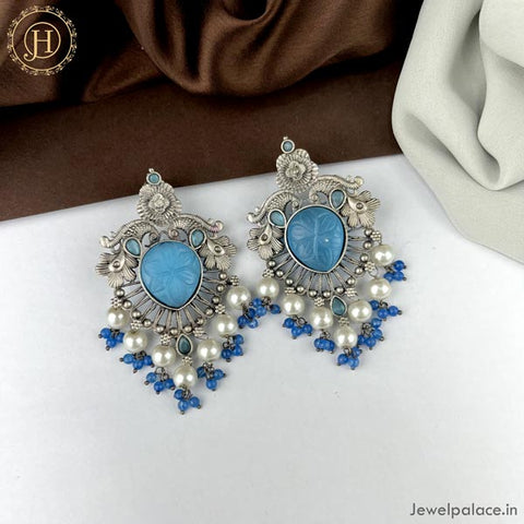 Beautiful Oxidised Silver Plated Earrings JH4652