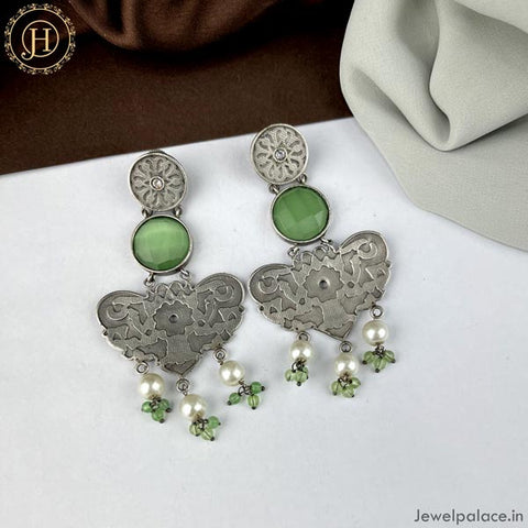 Beautiful Oxidised Silver Plated Earrings JH4653