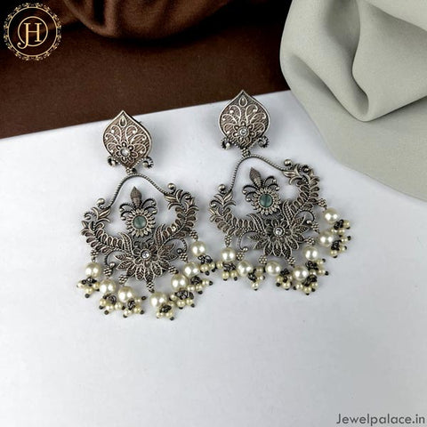 Beautiful Oxidised Silver Plated Earrings JH4654