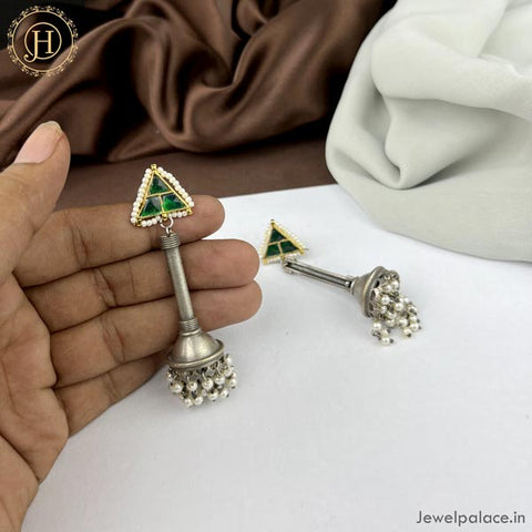 Beautiful Oxidised Silver Plated Earrings JH4656