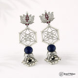 Beautiful Oxidised Silver Plated Earrings JH4657