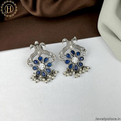 Beautiful Oxidised Silver Plated Earrings JH4658