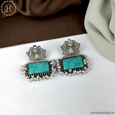 Beautiful Oxidised Silver Plated Earrings JH4659