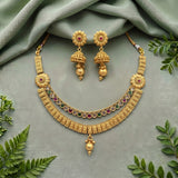 Exclusive Rajwadi Gold Plated Necklace With Earrings JH4673