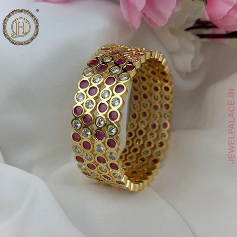 Premium Quality Microplated Impom Stone Bangles JH4739