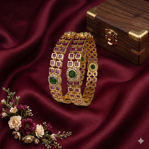 Exquisite Premium Quality Microplated Stone Bangles JH4942