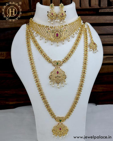 Elegant Micro Gold Plated AD Stone Premium Quality Combo Set JH5041