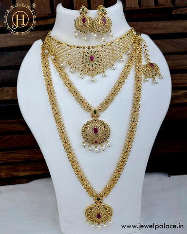 Elegant Micro Gold Plated AD Stone Premium Quality Combo Set JH5043