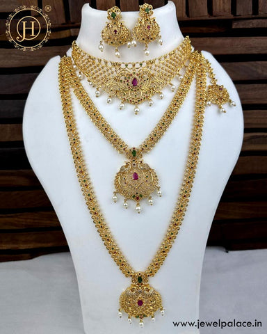 Elegant Micro Gold Plated AD Stone Premium Quality Combo Set JH5044