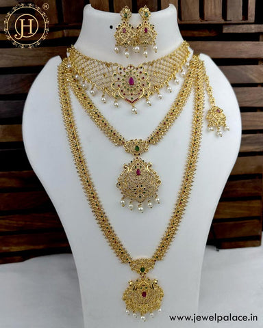 Elegant Micro Gold Plated AD Stone Premium Quality Combo Set JH5045