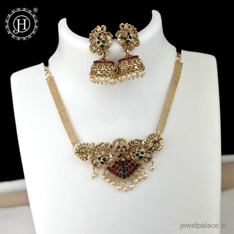 Elegant Gold Plated Short Necklace Set JH5089