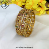 Exclusive Gold Plated Kemp Stone Temple Bangles JH5114