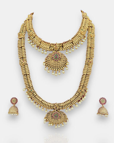 Elegant Gold Plated Antique Combo Jewellery Set JH5191