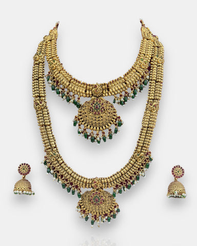 Elegant Gold Plated Antique Combo Jewellery Set JH5191