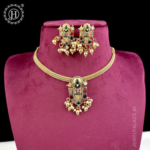 Exclusive Lord Balaji Neckpiece With Matching Earrings JH5224
