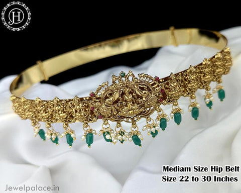 Beautiful Gold Plated Adjustable Temple Hip Belt Kamarband For Kids JH5250