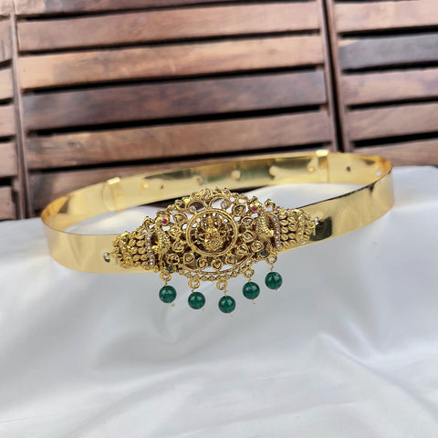 Beautiful Gold Plated Adjustable Temple Hip Belt Kamarband For Kids JH5255