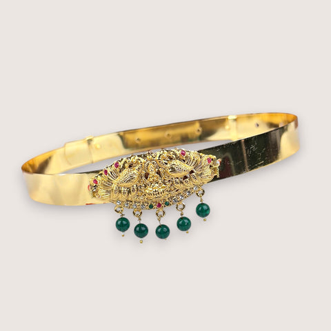 Beautiful Gold Plated Adjustable Temple Hip Belt Kamarband For Kids JH5257