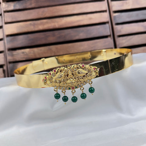 Beautiful Gold Plated Adjustable Temple Hip Belt Kamarband For Kids JH5257