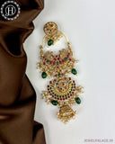 Exclusive Gold Plated Kemps Stone Pearls Traditional Jadai Billai JH5279