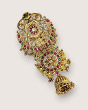 Exclusive Gold Plated Kemps Stone Pearls Traditional Jadai Billai JH5280