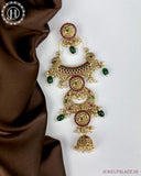 Exclusive Gold Plated Kemps Stone Pearls Traditional Jadai Billai JH5281