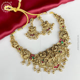 Exclusive Gold Plated Pearls Kemps Stone 3D Temple Necklace Set JH5297